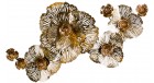 Настенное панно из металла золотые цветы 185*102 см.