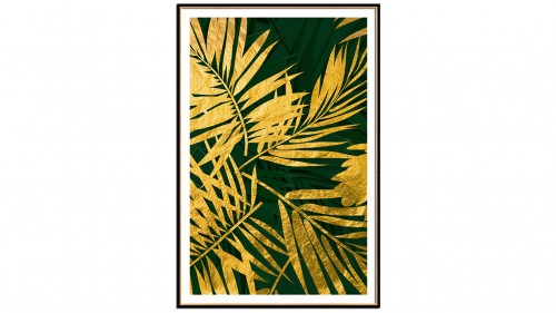 Постер для интерьера золотые листья пальмы-3 60*80см.