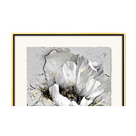 Постер для интерьера красивый белый цветок 80*80см.