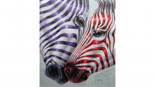 Картина маслом Разноцветная зебра