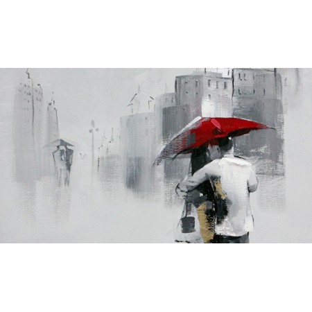 Картина маслом Поцелуй под зонтом