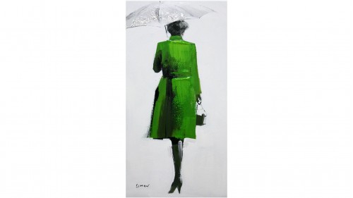 Картина маслом Женщина под зонтом