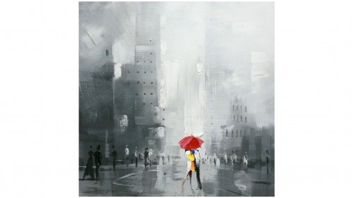 Картина маслом Поцелуй под зонтом-2