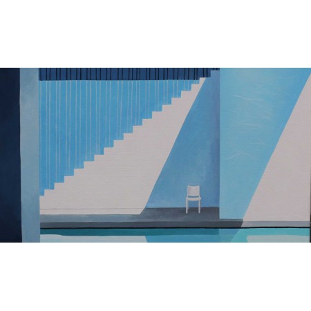 Картина на холсте стул у бассейна