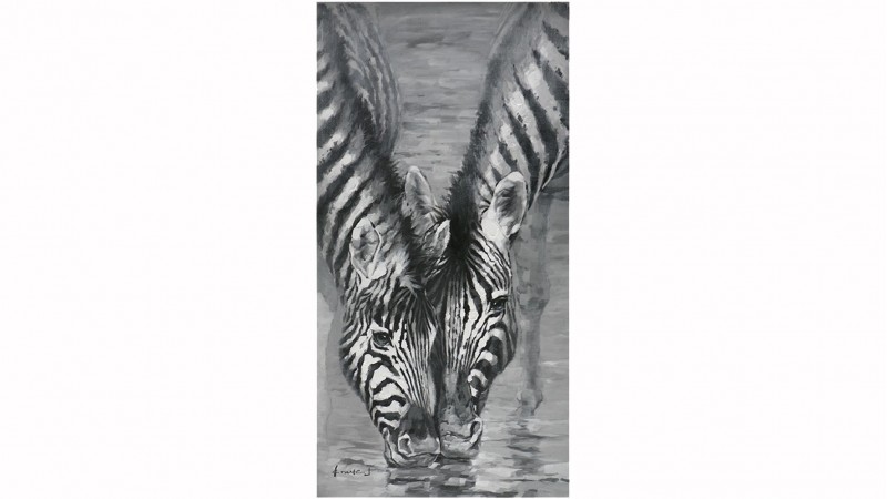 Картина маслом Две зебры