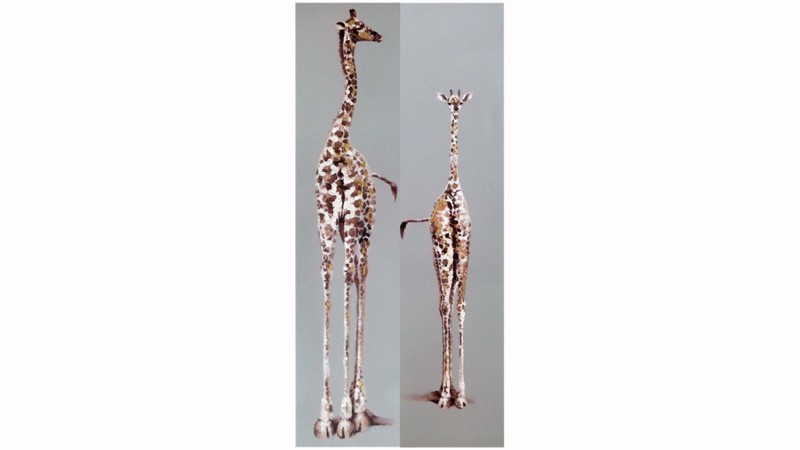 Картина маслом Два жирафа