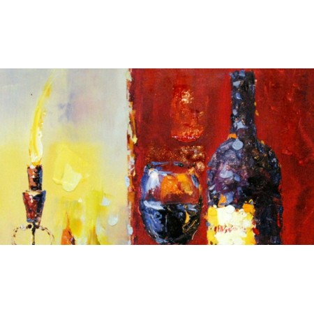 Картина маслом Вино и свечи - 2