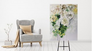 КАРТИНА МАСЛОМ Белоснежные цветы 90*120 см. КАРТИНА МАСЛОМ Белоснежные цветы 90*120 см.