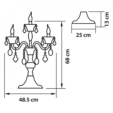 710952*** (MT800003-4+1) Настольная лампа TESORO 6х60W E14 24К ЗОЛОТО (в комплекте)