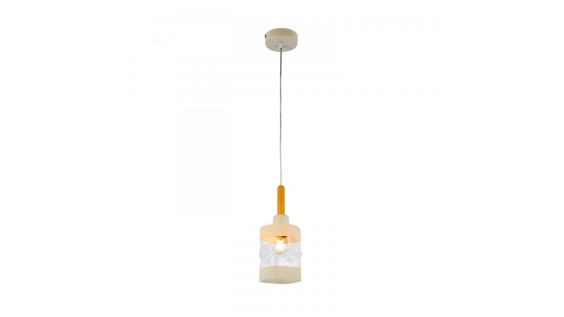 SLE114503-01 Светильник подвесной Белый, Светлое дерево/Белый, Прозрачный E27 1*60W